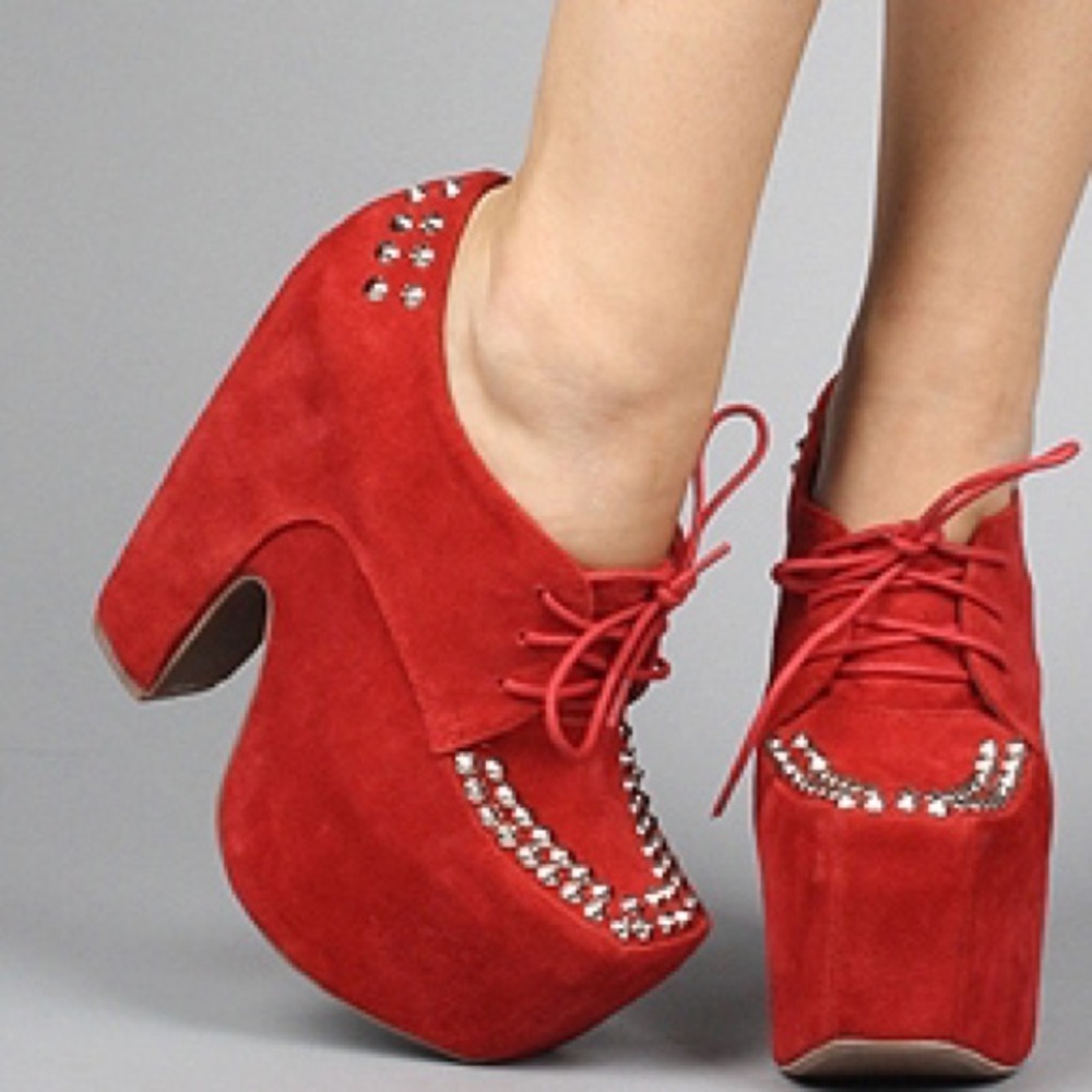 Jeffrey Campbell Red Wright Spiked Platforms